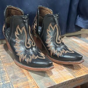 Ariat Black and Brown Embroidered Heeled Boots